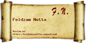 Feldzam Netta névjegykártya